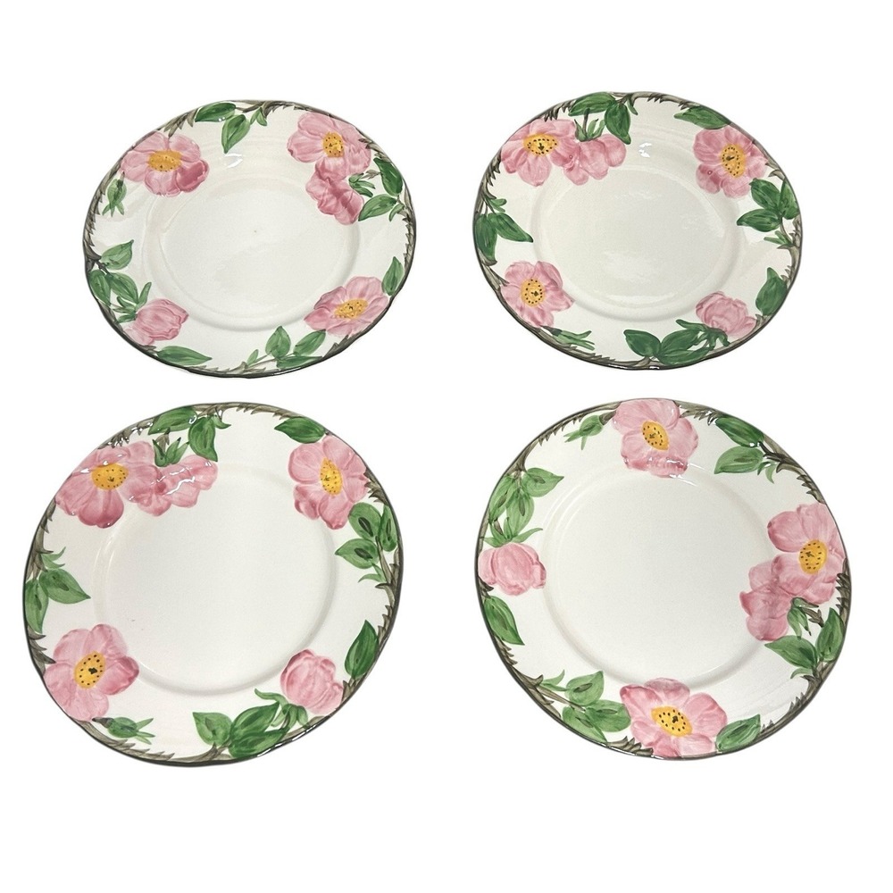 Franciscan Desert Rose 8" Salad Plates‎ Made In USA Set of 4 Vintage